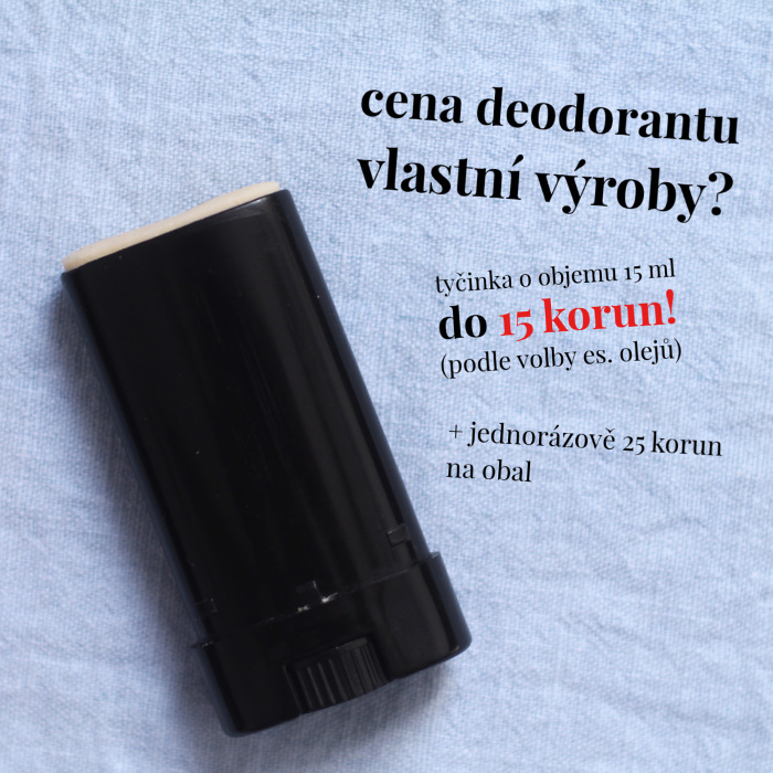 Cena deodorantu vlastní výroby
